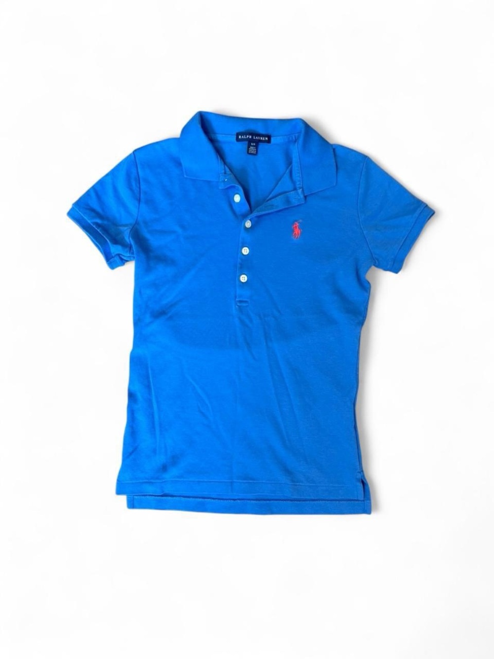 Ralph Lauren Women’s Blue Polo Shirt With RL Logo, Size Small